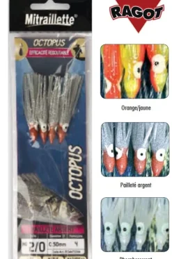 Montage Mitraillette Ragot 4 Octopus Pailleté Argent