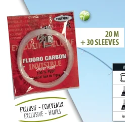 Nylon Fluorocarbon Super Hard Powerline 20 m echeveau + sleeves