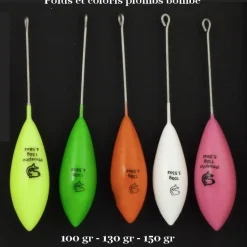 Plombs Bombe + tige Plastifiés Lemer Jaune Phospho