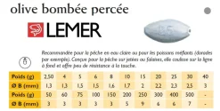 Plombs Lemer olives percées bombées vrac
