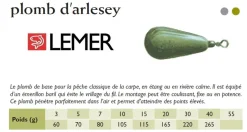 Plombs poire + émerillons Lemer Arlesey plastifiés noir
