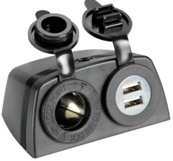 Prise Osculati allume-cigares et double USB avec carénage
