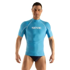 Rash guard Seac sub Homme RAA Short Evo - Bleu Clair