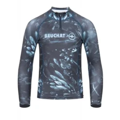 Rashguard lycra enfant Snorkeling Beuchat Atoll Seaweed Junior