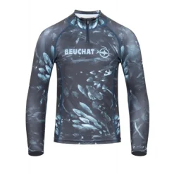 Rashguard lycra enfant Snorkeling Beuchat Atoll Seaweed Junior