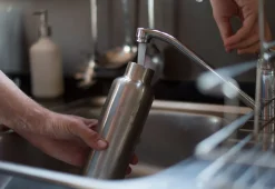 Red paddle thermos