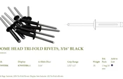 Rivet aveugle alu tête bombée noir aluminum 3/16"