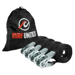Sangles à cliquet Surf United par 4 Noir 5M X 25MM