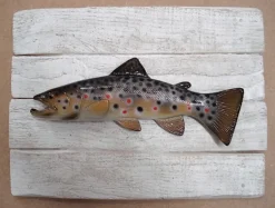 Sculpture Truite Fario sur Cadre