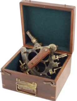 Sextant Décomarine 20 cm dans son vieux coffret