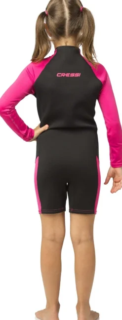 Shorty de Natation enfant Cressi Little Shark L.S - 2 mm - Black/Pink
