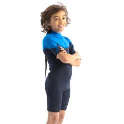 Shorty enfants Jobe Boston 2mm Back Zip Bleu