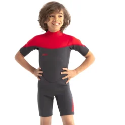 Shorty enfants Jobe Boston 2mm Back Zip Rouge