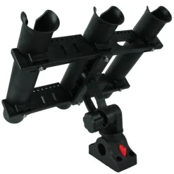 Support de cannes triple Amtrac Fishing Complet avec embase à visser