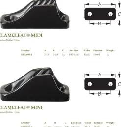 Taquet Sea-Lect Designs Clam cleat noir
