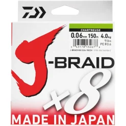 Tresse Daiwa J Braid 8 brins 150 m Chartreuse