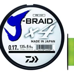 Tresse Daiwa J Braid X 4 brins | 135 m Jaune