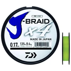 Tresse Daiwa J Braid X 4 brins | 270 m Jaune
