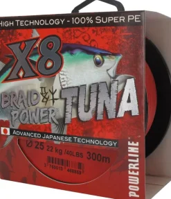 Tresse Powerline Power Tuna rouge 450 m