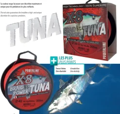 Tresse Powerline Power Tuna rouge 450 m