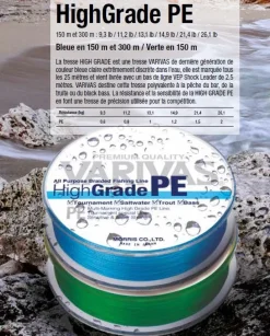 Tresse Varivas HighGrade PE Beue 150 m