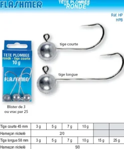 Têtes Plombées Tête Ronde Tige Longue X 3