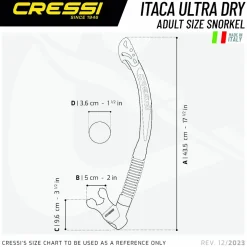 Tuba Cressi Itaca Ultra Dry - Noir/Or