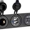 Voltmètre Osculati numérique 8/32 V - double prise USB - prise allume-cigare